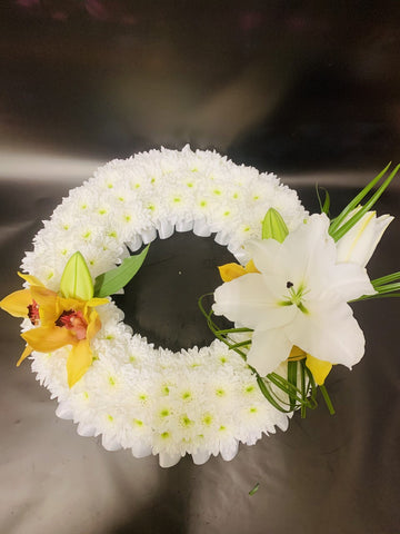 Orchid and Lily Wreath