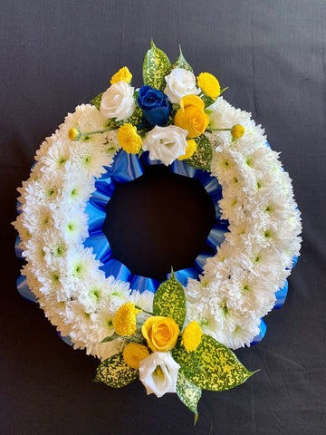 Blue and Yellow Wreath
