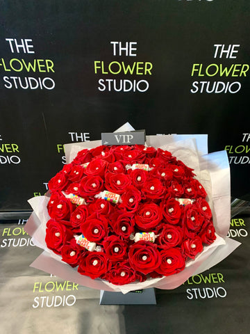 Passion Rose Bouquet (minimum 50 stems of roses)