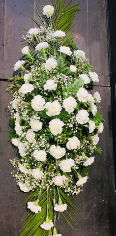 White Carnation Coffin Spray